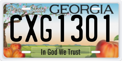 GA license plate CXG1301