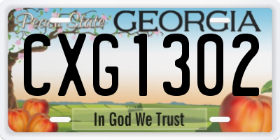 GA license plate CXG1302
