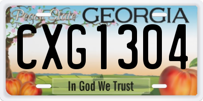 GA license plate CXG1304