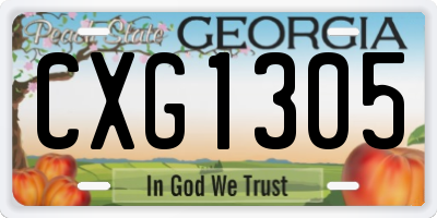 GA license plate CXG1305