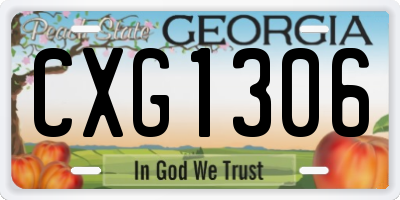 GA license plate CXG1306