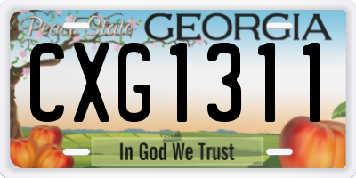 GA license plate CXG1311