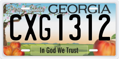 GA license plate CXG1312