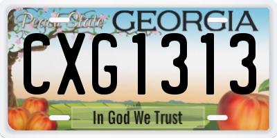 GA license plate CXG1313