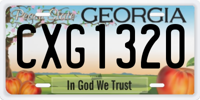 GA license plate CXG1320
