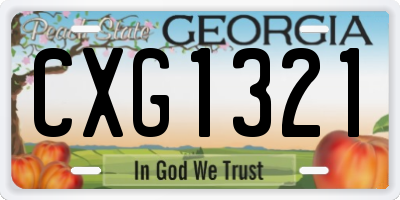 GA license plate CXG1321