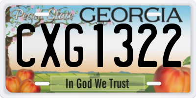 GA license plate CXG1322