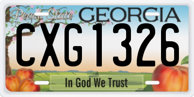 GA license plate CXG1326