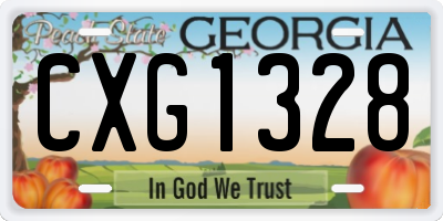 GA license plate CXG1328