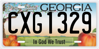 GA license plate CXG1329