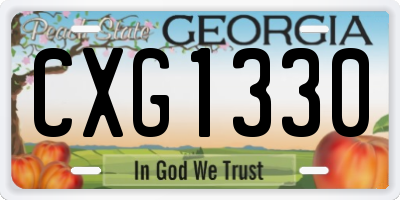GA license plate CXG1330