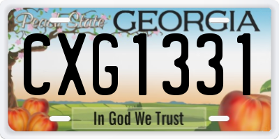 GA license plate CXG1331