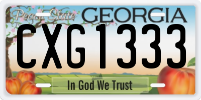 GA license plate CXG1333