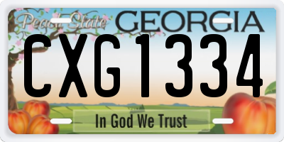 GA license plate CXG1334