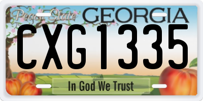 GA license plate CXG1335