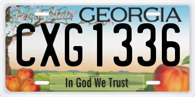 GA license plate CXG1336
