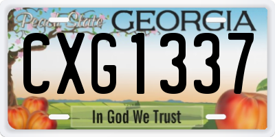 GA license plate CXG1337