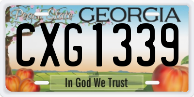 GA license plate CXG1339