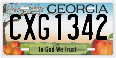 GA license plate CXG1342