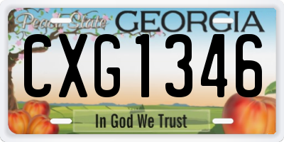 GA license plate CXG1346