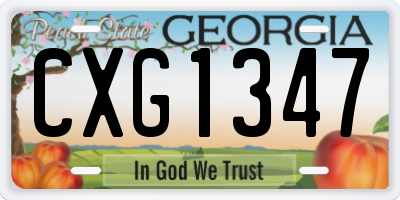 GA license plate CXG1347