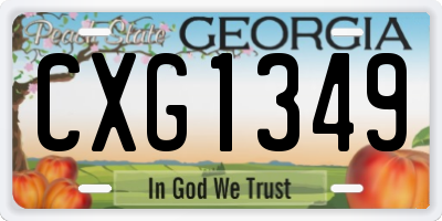 GA license plate CXG1349