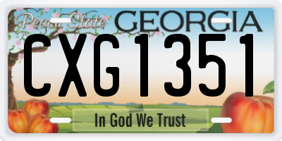 GA license plate CXG1351