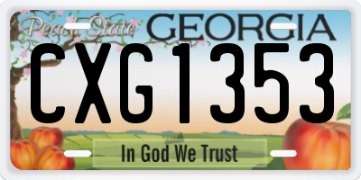 GA license plate CXG1353