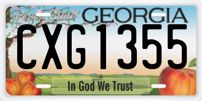 GA license plate CXG1355