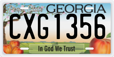 GA license plate CXG1356