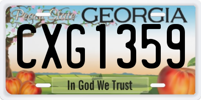 GA license plate CXG1359