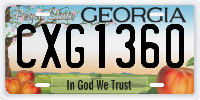 GA license plate CXG1360