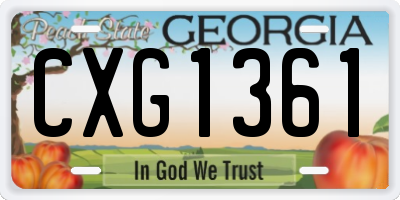GA license plate CXG1361