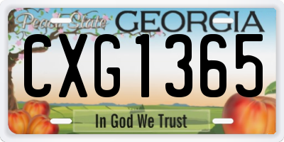 GA license plate CXG1365