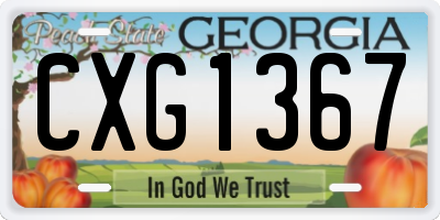 GA license plate CXG1367