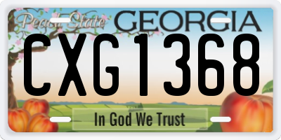 GA license plate CXG1368