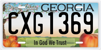 GA license plate CXG1369