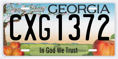 GA license plate CXG1372