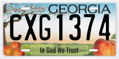 GA license plate CXG1374
