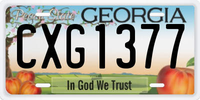 GA license plate CXG1377