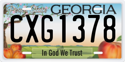GA license plate CXG1378