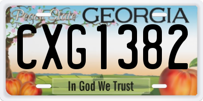 GA license plate CXG1382