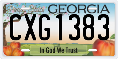 GA license plate CXG1383