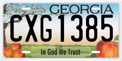 GA license plate CXG1385