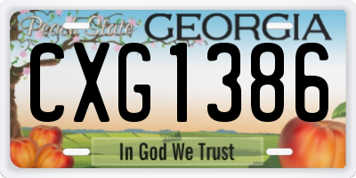 GA license plate CXG1386