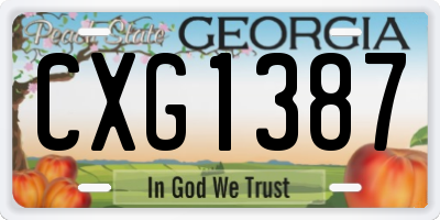 GA license plate CXG1387