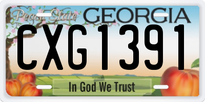 GA license plate CXG1391