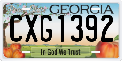 GA license plate CXG1392