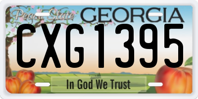 GA license plate CXG1395