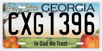 GA license plate CXG1396